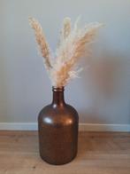 Grote hoge bruin gouden vaas met droogbloemen, Huis en Inrichting, Woonaccessoires | Vazen, Ophalen of Verzenden, Overige kleuren