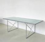 vintage tafel ikea moment, matglas en staal, Huis en Inrichting, Tafels | Eettafels, 50 tot 100 cm, 150 tot 200 cm, Modern design