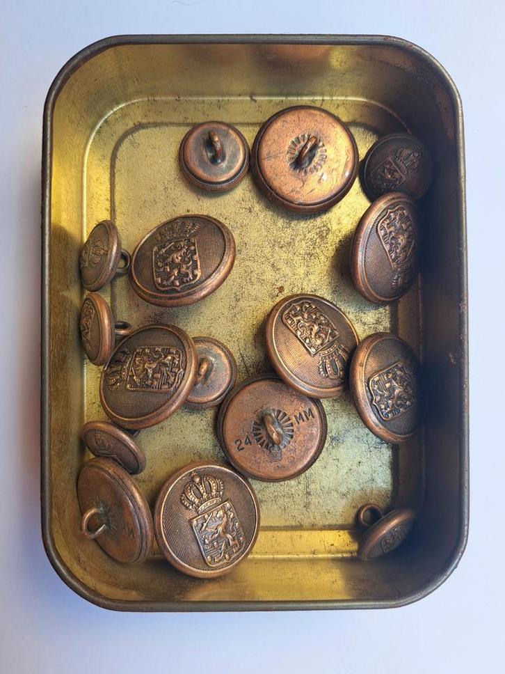 Vintage Knopen met Wapen (uniform rijksambtenaren), Verzamelen, Overige Verzamelen, Gebruikt, Ophalen of Verzenden
