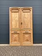 Grote antieke dubbele deur, geloogd, Ophalen of Verzenden, Gebruikt