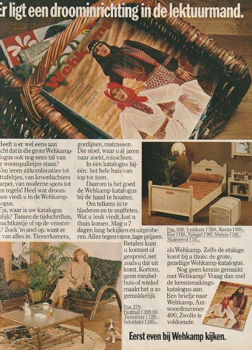 Retro reclame 1977 Wehkamp catalogus ook meubels, Verzamelen, Retro, Overige typen, Verzenden