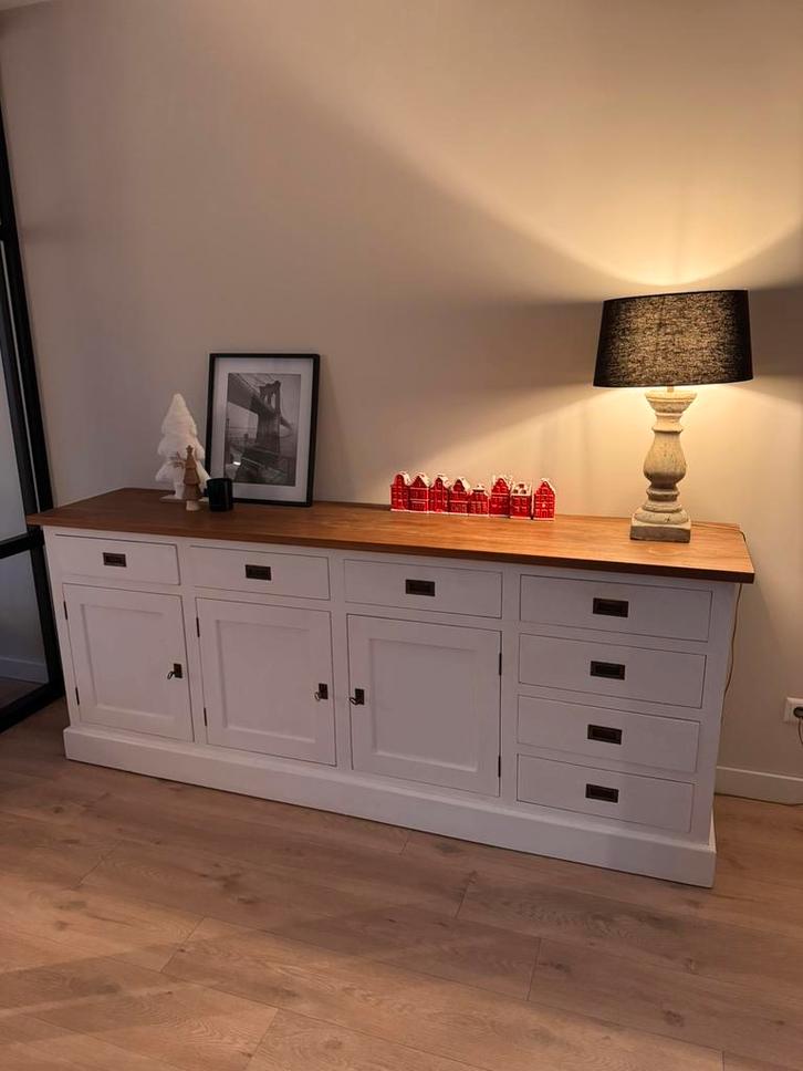 Dressoir, Huis en Inrichting, Kasten | Dressoirs, Gebruikt, 200 cm of meer, 25 tot 50 cm, Met lade(s), Met deur(en), Teakhout