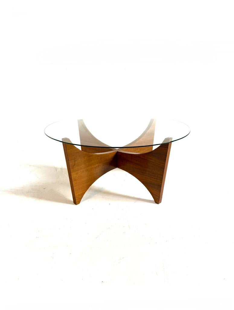 Vintage teak & glas salontafel ‘60, Huis en Inrichting, Tafels | Salontafels, 50 tot 100 cm, Vintage retro buisframe design rotan webbing papercord deens