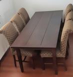 Mooie koloniale eettafel / eethoek met 6 stoelen, Ophalen, Gebruikt