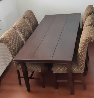 Mooie koloniale eettafel / eethoek met 6 stoelen beschikbaar voor biedingen
