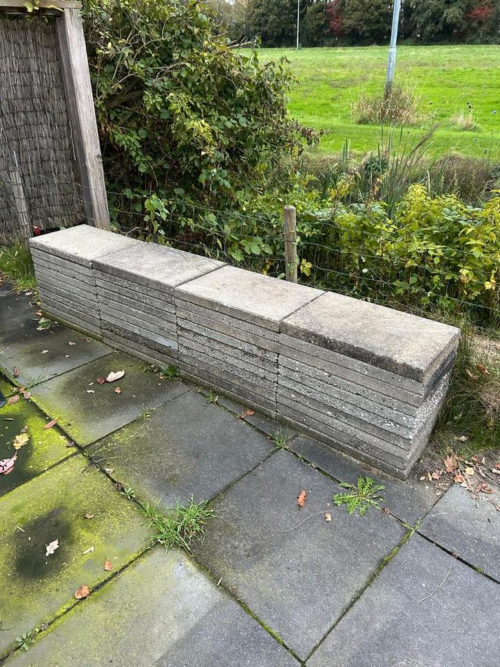 Grindtegels grijs 60x40 (nog 5 stuks beschikbaar), Tuin en Terras, Tegels en Klinkers, Gebruikt, Terrastegels, Beton, 5 tot 10 m²