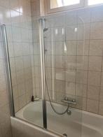 Badscherm badwand gehard glas 2 delig, Ophalen, Gebruikt, Glas, Bad