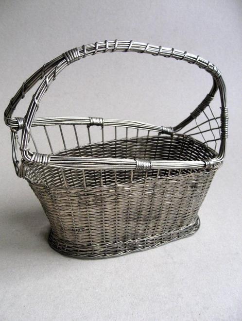 Vintage verzilverd wijn schenk mandje, Antiek en Kunst, Antiek | Woonaccessoires, Ophalen of Verzenden