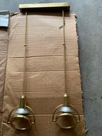 Vintage Koperen Hanglampen Set, Huis en Inrichting, Lampen | Hanglampen, Ophalen of Verzenden, Gebruikt, Metaal, 75 cm of meer