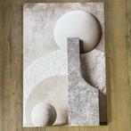 Canvas schilderij abstract vormen beige 50x70 cm, Nieuw, Print, Info@demuurdecoratie.nl, 9076KA