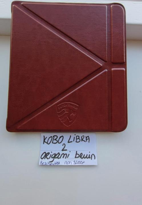 KOBO LIBRA 2 origami Cognac bruin hoesje, Computers en Software, E-readers, Nieuw, 7 inch, Ophalen of Verzenden