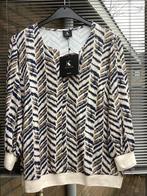 K-Disigens travelstof blouse beige blauw nieuw, Ophalen of Verzenden, Nieuw, Maat 38/40 (M), Blauw