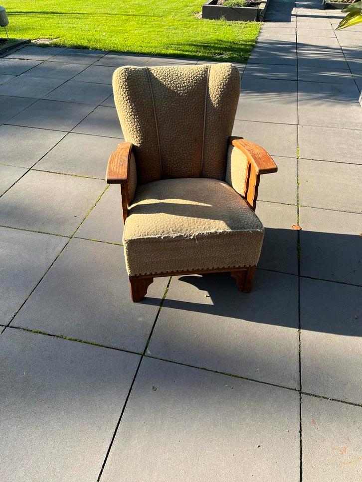 Vintage Stoel uit de Jaren '50/'60, Huis en Inrichting, Fauteuils, Gebruikt, Hout, 50 tot 75 cm, Minder dan 75 cm, Ophalen