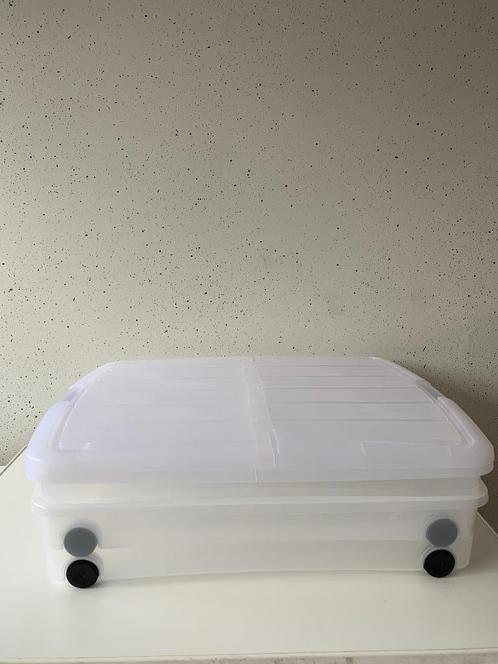 IRIS Clearbox onder-het-bed Opbergbox- 2x 50L, Doe-het-zelf en Verbouw, Kratten en Dozen, Zo goed als nieuw, Overige typen, Minder dan 35 cm
