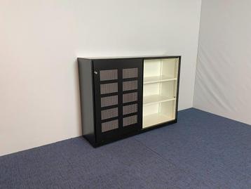 10x Schuifdeurkast Ahrend (akoestisch), nieuw zwart gespoten - afbeelding 3