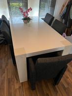Eettafel met 6 stoelen, Ophalen, Gebruikt, 100 tot 150 cm, Vijf personen of meer