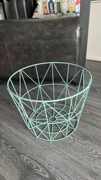 Mintgroene metalen mand, Overige materialen, Gebruikt, Mand, Rond
