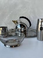Alessi fluitketel fruitmand dienblad cocktail shaker vintage, Ophalen of Verzenden, Gebruikt