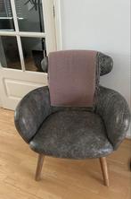 Grijze leren fauteuil, Minder dan 75 cm, Modern, Leer, Zo goed als nieuw