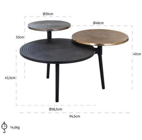 Richmond Salontafel Harvey zwart goud champagne kleur, Antiek en Kunst, Antiek | Meubels | Tafels, Ophalen