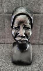 Afrikaanse sculptuur zwarte steen hooft buste, Antiek en Kunst, Kunst | Beelden en Houtsnijwerken, Verzenden