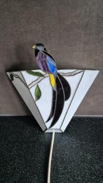 Tiffany stijl Wandlamp Vogel, Ijsvogel, brocante. 27cm. S45, Ophalen of Verzenden, Gebruikt