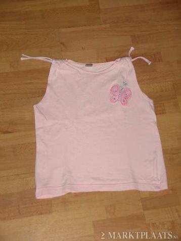 roze zomers shirtje met vlinder mt 122 beschikbaar voor biedingen