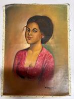 Schilderij portret balinse schoone, Ophalen of Verzenden