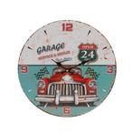 Retro wandklok met rode auto, Huis en Inrichting, Woonaccessoires | Klokken, Ophalen of Verzenden, Nieuw, Wandklok