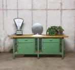 Vintage industrieel werkbank tvmeubel koffiebar keukenkast, Ophalen, Gebruikt, 75 cm of meer, 150 tot 200 cm