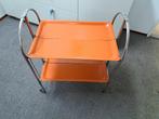 Tafeltje opklapbaar vintage.retro oranje, Minder dan 55 cm, Gebruikt, Metaal of Aluminium, Vintage/retro