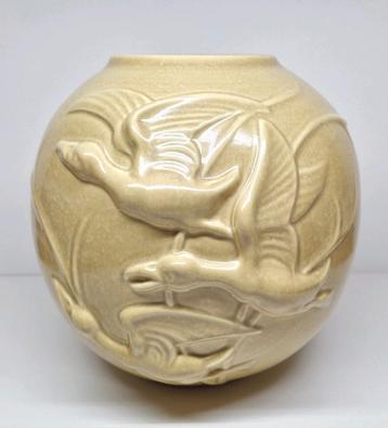 Art Deco keramieken bolvaas Charles Catteau Boch Frères 1930 beschikbaar voor biedingen