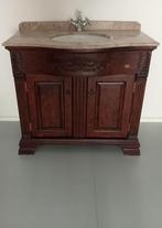 IZGS WASTAFELMEUBEL  HOUT MARMER BELAGGIO EN KRAAN, Ophalen, Gebruikt, 50 tot 100 cm, Minder dan 100 cm