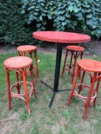 4 barkrukken met bartafel, 2 krukken, Ophalen of Verzenden, Zo goed als nieuw, 60 tot 90 cm