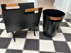 Zwart metalen vintage lectuurbak plus prullenbak, Ophalen, Gebruikt