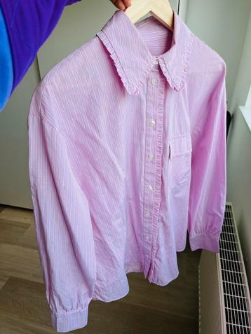 Vintage blouse met peter pan kraag ruches beschikbaar voor biedingen