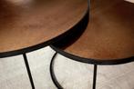 Nesting koffietafel set Ethnicraft, Ophalen, 50 tot 100 cm, Rond, 50 tot 100 cm