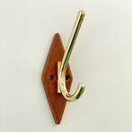 6x vintage Deens Design KAPSTOKHAKEN teak messing nieuw MCM, Wandkapstok, Nieuw, Ophalen of Verzenden, Minder dan 100 cm