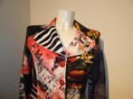 Save the Queen jasje vintage in print sier broche op kraag S, Kleding | Dames, Jasjes, Kostuums en Pakken, Overige kleuren, Verzenden
