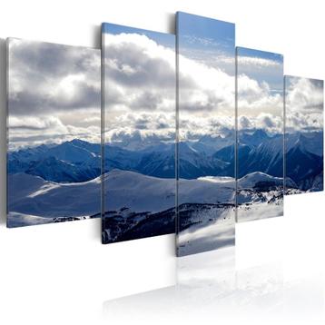 162 Bergen Wolken XXL 5 Luik Canvas Schilderij 200x100 Nieuw beschikbaar voor biedingen