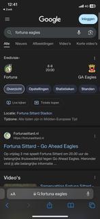 fortuna-eagles tickets, Twee personen, Overige soorten, Overige typen