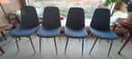 4 Jysk eetkamerstoelen – blauw – €20 – direct meenemen, Huis en Inrichting, Ophalen, Gebruikt, Blauw, Vier