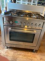 Ariston 5-pits gasfornuis met elektrische oven kleur chroom, Ophalen, Gebruikt, 60 cm of meer, Grill