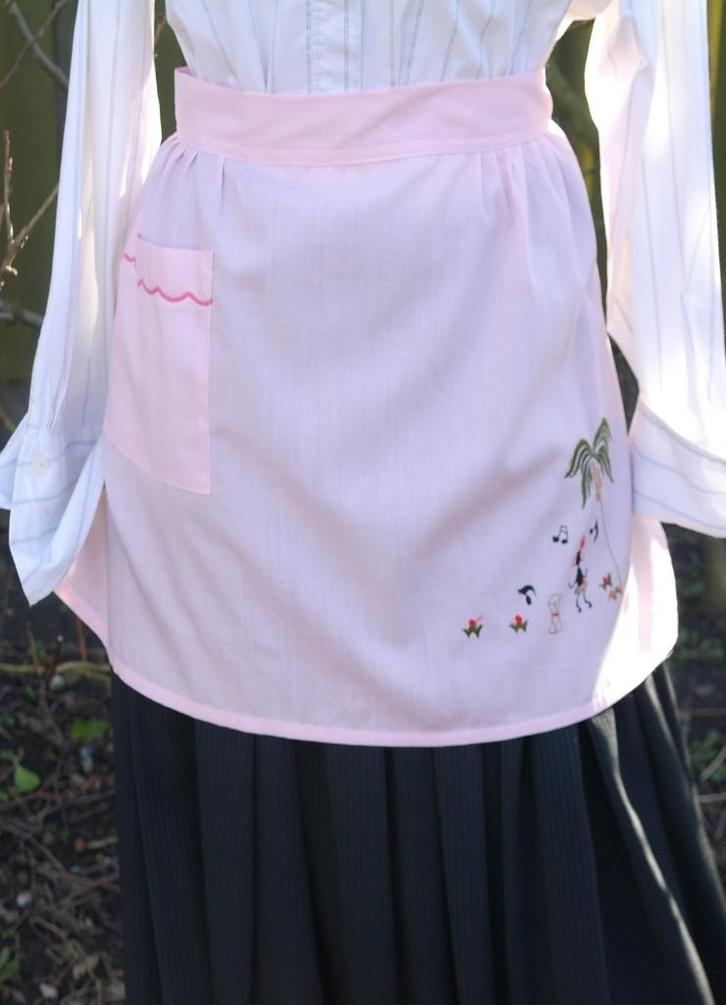 mooi jaren '60 Cocktail-schort ,roze met borduursel, Kleding | Dames, Carnavalskleding en Feestkleding, Zo goed als nieuw, Kleding