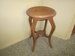 Klein rond antiek houten tafeltje, Minder dan 55 cm, Gebruikt, Rond, Hout