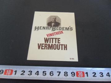 sticker HENRI BLOEM'S Vinotheek Witte Vermouth  XXH472 *  beschikbaar voor biedingen