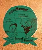 Sticker zender piraat Radio Manuel, Ronald en Donald DEURNE, Ophalen of Verzenden, Zo goed als nieuw, Strip of Tekenfilm