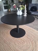 Zwarte metalen salontafel van Goossens.Ø85cm, Huis en Inrichting, Ophalen, Gebruikt, 50 tot 100 cm, Rond