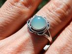 Vanoli 925 zilveren ring met chalcedoon maat 18,75, Sieraden, Tassen en Uiterlijk, Daiva1973@hotmail.com, 18 tot 19, Vanoli, Blauw