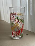 Coca-Cola Glas met Kleurrijke Logo's, Ophalen, Glas of Glazen, Gebruikt, Glas